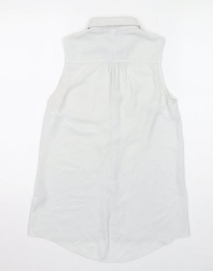 Womens UK Size 8 New Look White Basic Button-Up