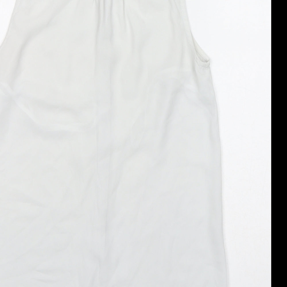 Womens UK Size 8 New Look White Basic Button-Up