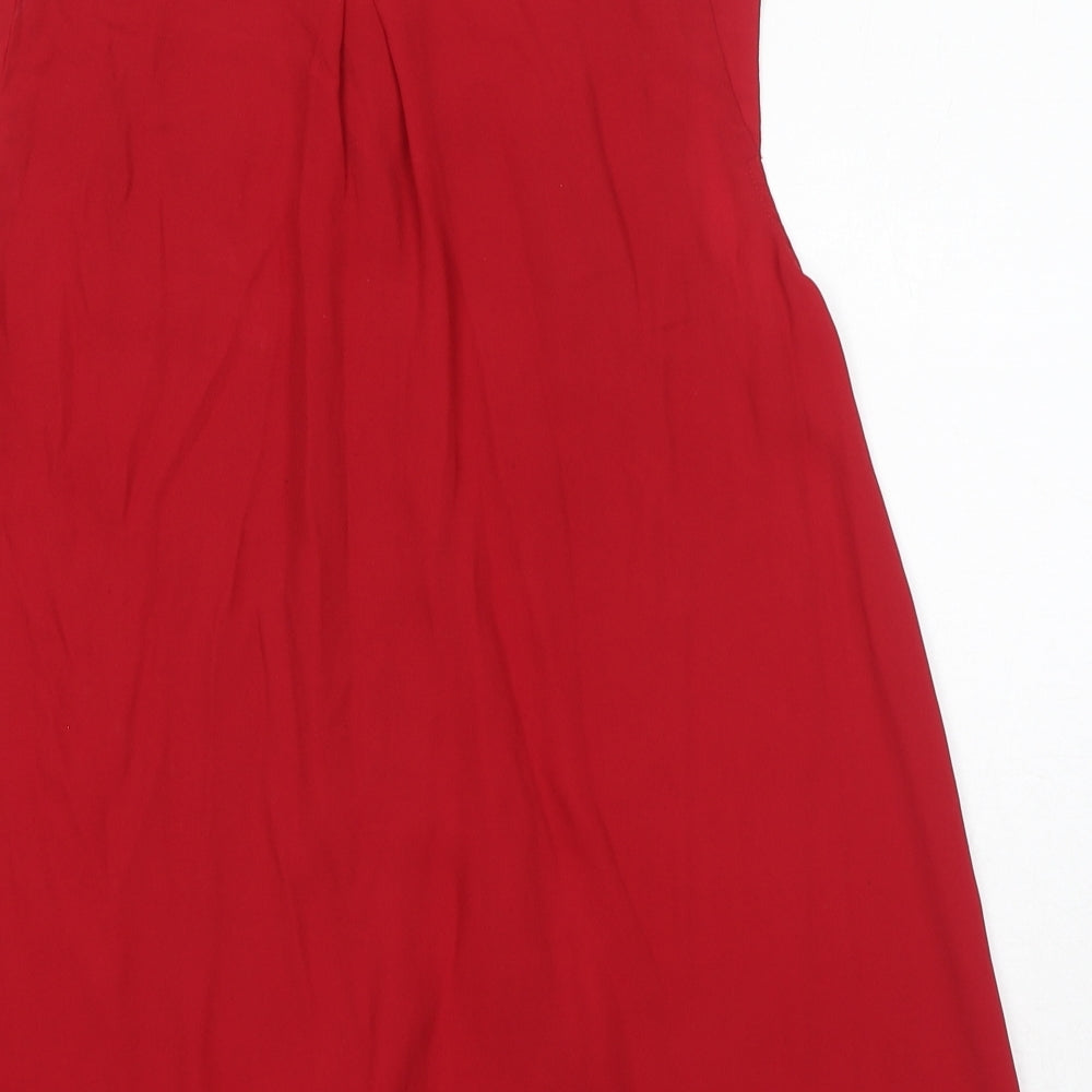 Womens UK Size 12 Dorothy Perkins Red Basic Button-Up