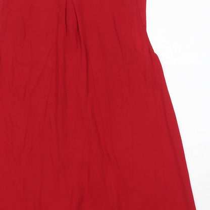 Womens UK Size 12 Dorothy Perkins Red Basic Button-Up