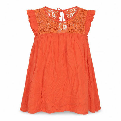 Dorothy Perkins Womens Orange Cotton Basic Tank Size 8 Round Neck