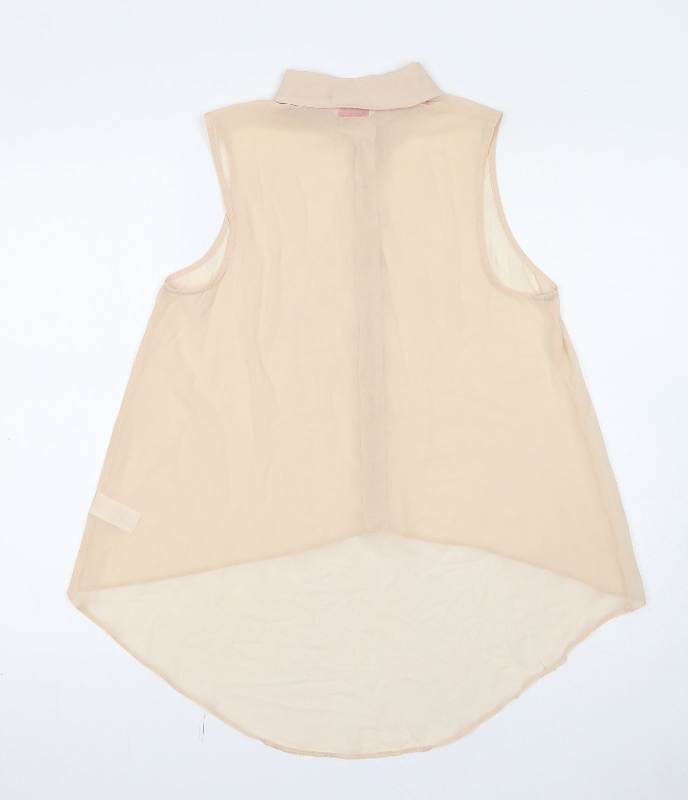 Miss Selfridge Womens Ivory Polyester Basic Button-Up Size 10 Collared