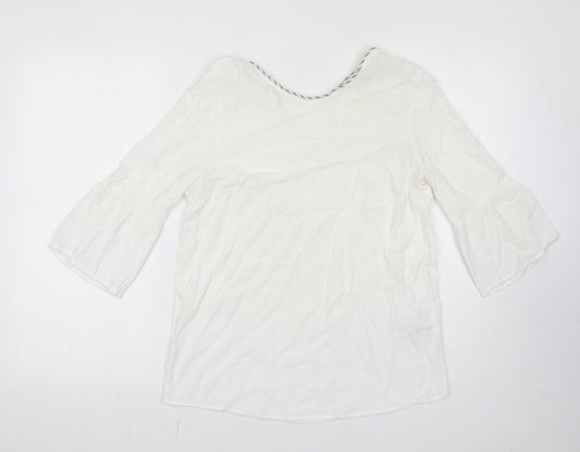 Womens UK Size 10 NEXT White Basic Blouse