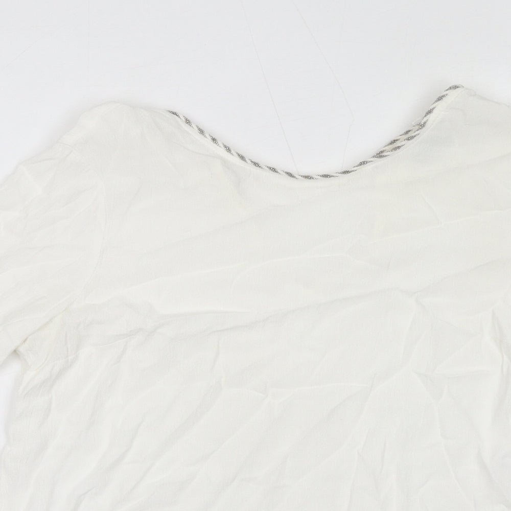 Womens UK Size 10 NEXT White Basic Blouse