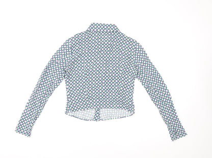 Womens UK Size S Bershka Multicoloured Basic Button-Up