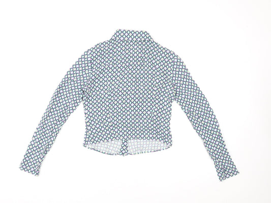 Womens UK Size S Bershka Multicoloured Basic Button-Up