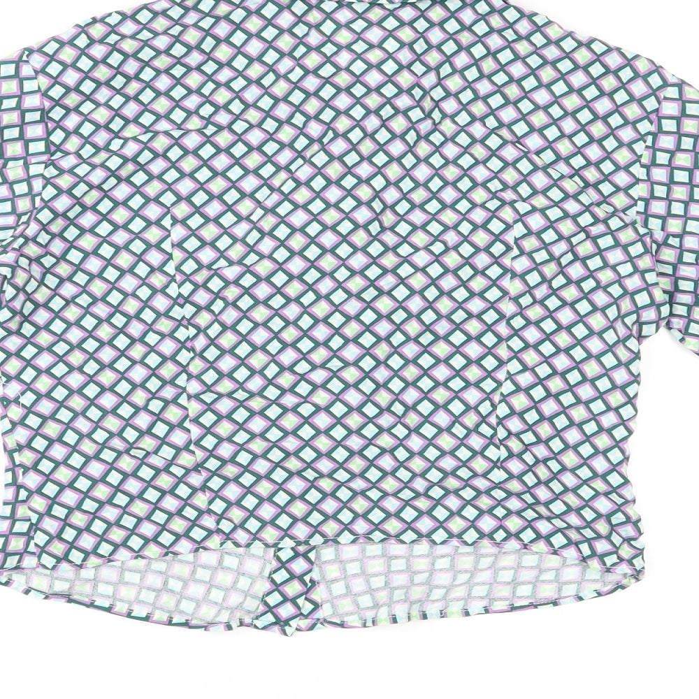 Womens UK Size S Bershka Multicoloured Basic Button-Up