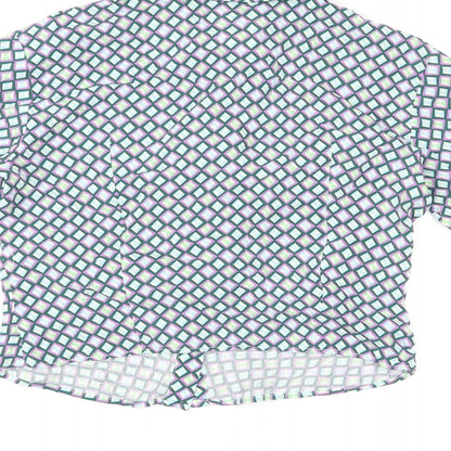 Womens UK Size S Bershka Multicoloured Basic Button-Up
