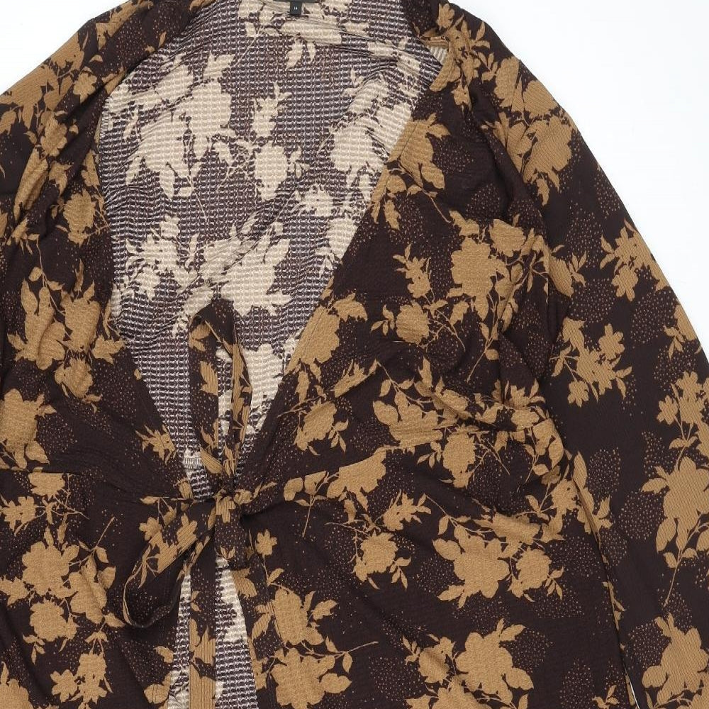 Womens UK Size 14 NEXT Brown Cardigan Jumper