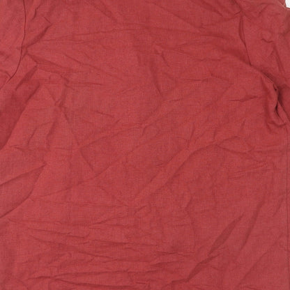 St Michael Womens Red Linen Jacket Blazer Size 12