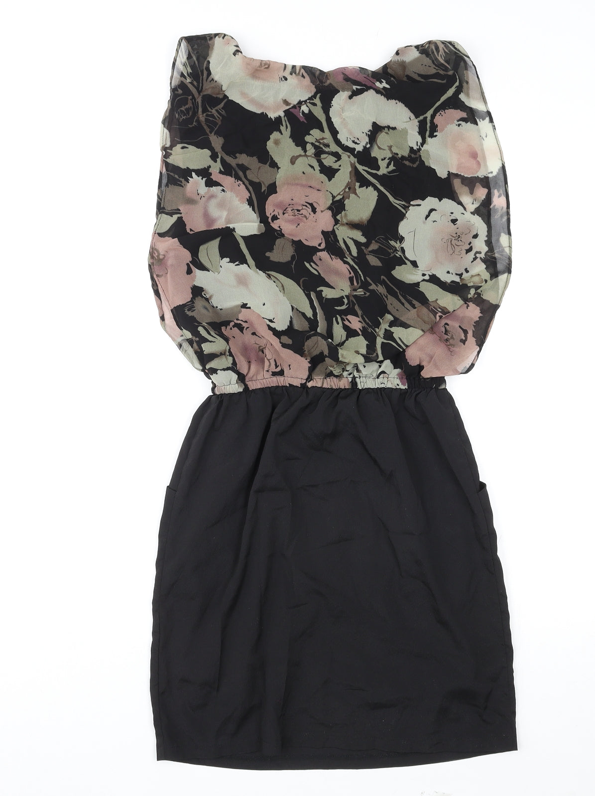 Apricot Womens Multicoloured Floral Polyester Mini Size XS Boat Neck Pullover