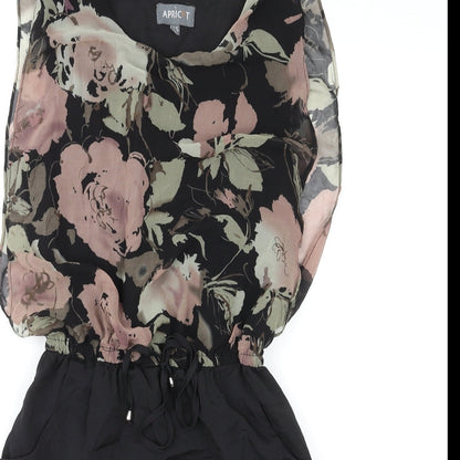 Apricot Womens Multicoloured Floral Polyester Mini Size XS Boat Neck Pullover