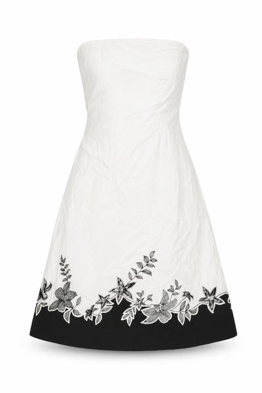 Coast Womens Multicoloured Floral Cotton A-Line Size 8 Square Neck Zip - Strapless