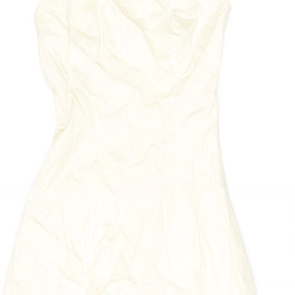 Coast Womens Multicoloured Floral Cotton A-Line Size 8 Square Neck Zip - Strapless