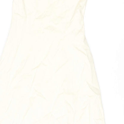 Coast Womens Multicoloured Floral Cotton A-Line Size 8 Square Neck Zip - Strapless