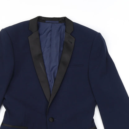ASOS Mens Blue Polyester Jacket Blazer Size 38 Regular