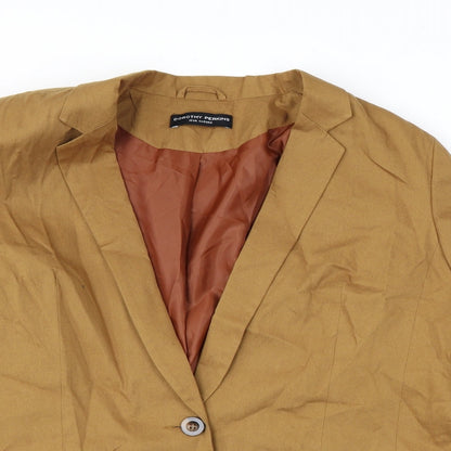 Dorothy Perkins Womens Brown 100% Cotton Jacket Blazer Size 16