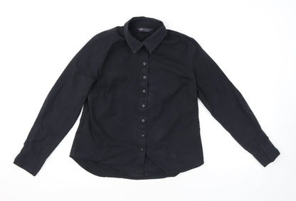 Womens UK Size 12 Marks and Spencer Black Basic Button-Up