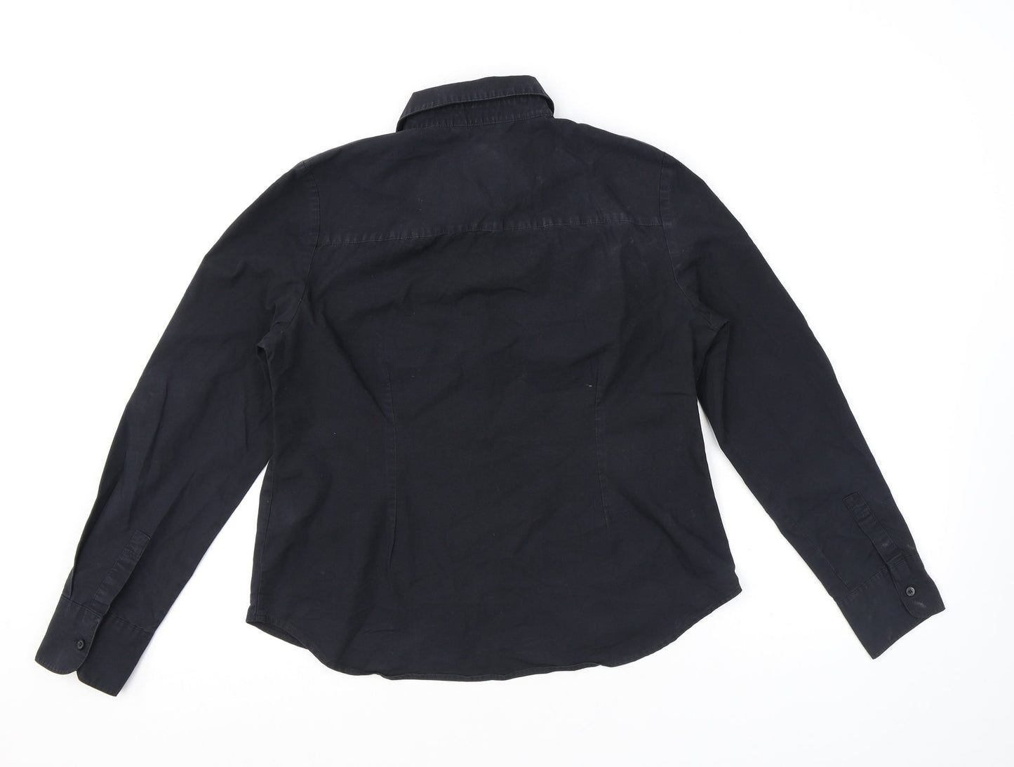 Womens UK Size 12 Marks and Spencer Black Basic Button-Up