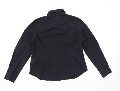 Womens UK Size 12 Marks and Spencer Black Basic Button-Up