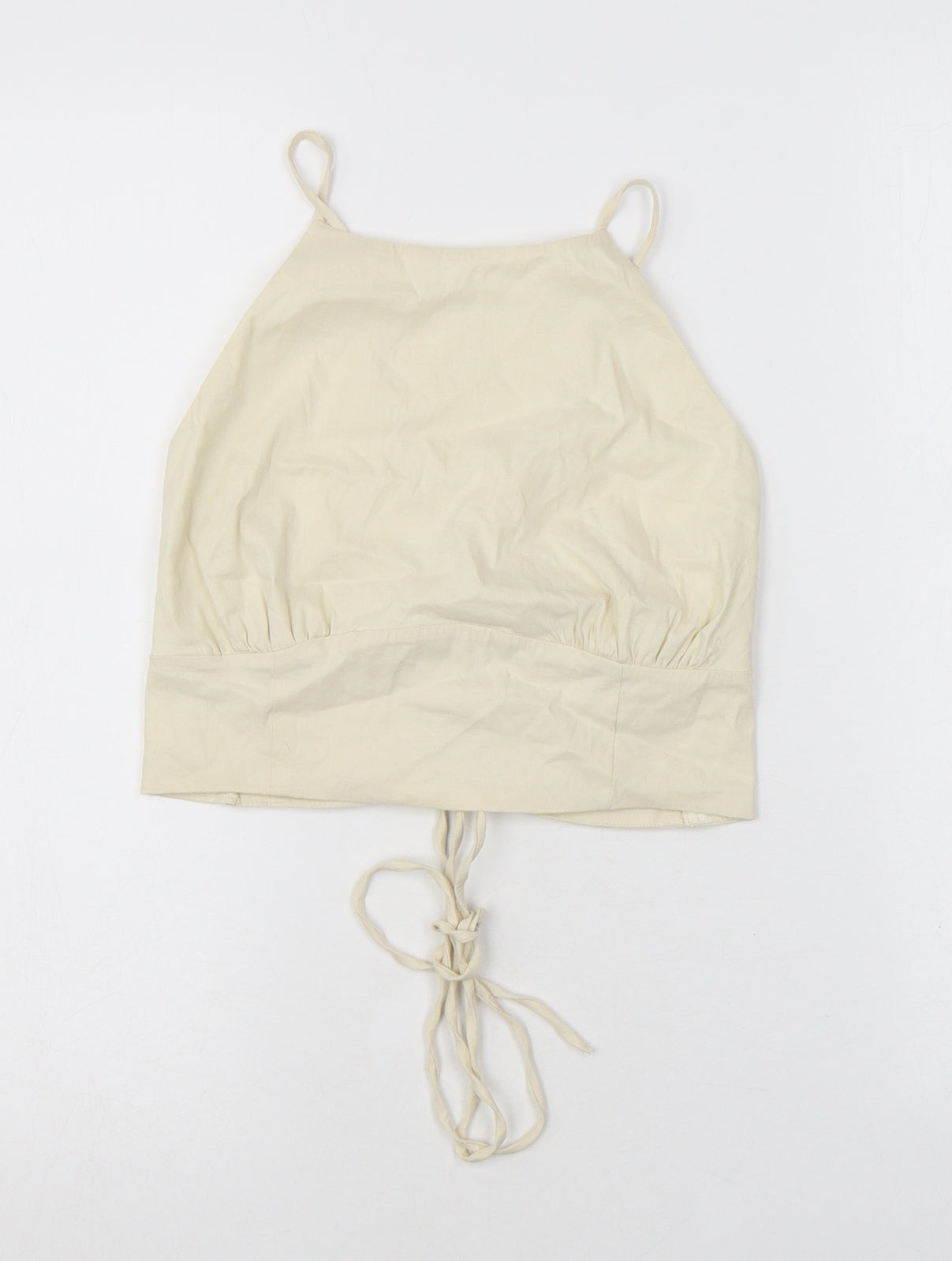 Womens UK Size M Zara White Cropped Tank