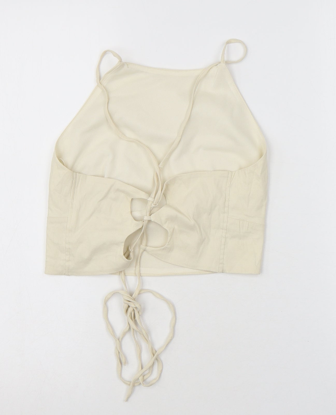 Womens UK Size M Zara White Cropped Tank