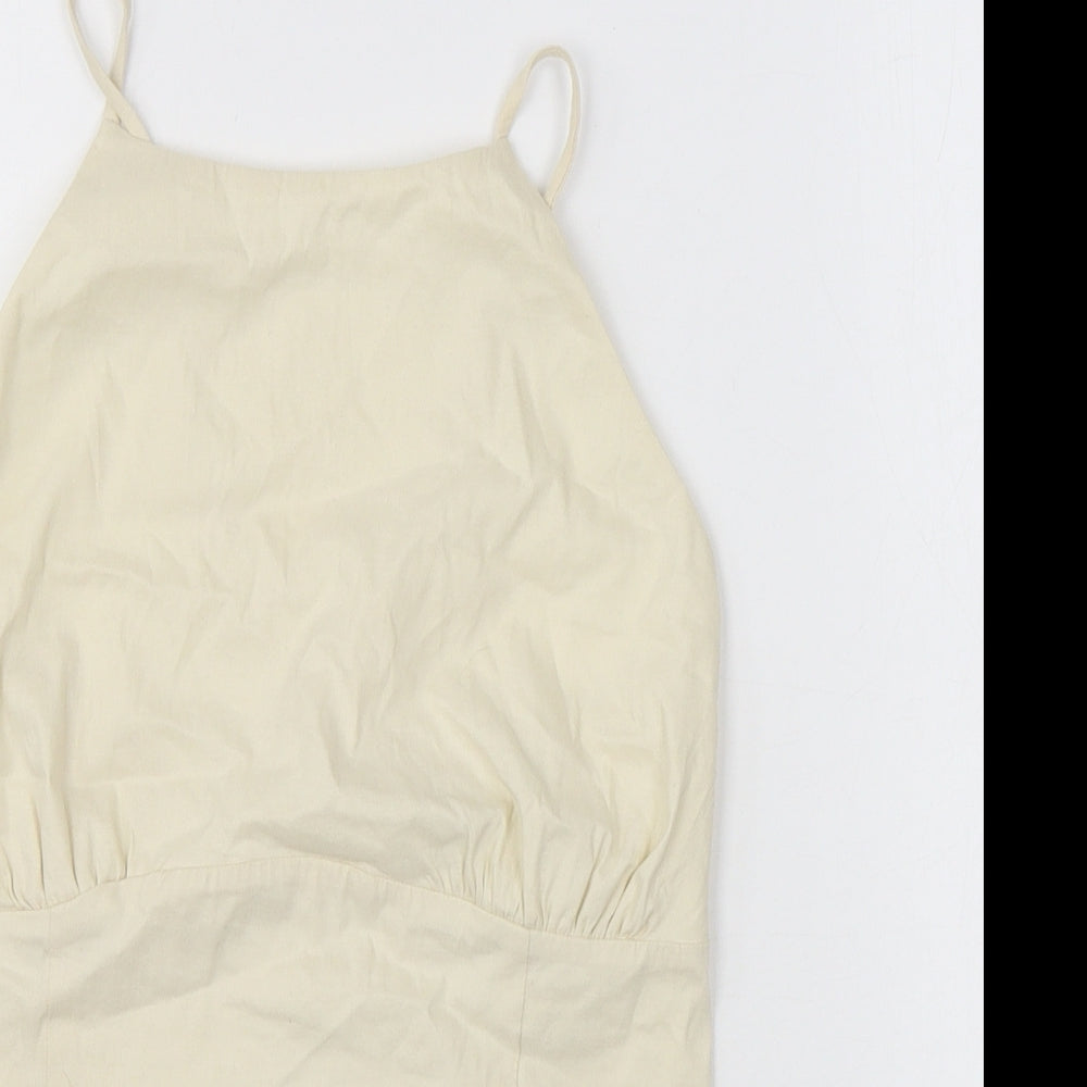 Womens UK Size M Zara White Cropped Tank