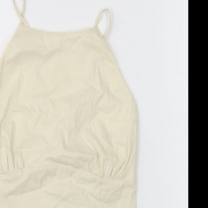 Womens UK Size M Zara White Cropped Tank