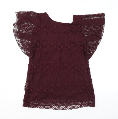 Womens UK Size L ELLE Purple Basic Tank