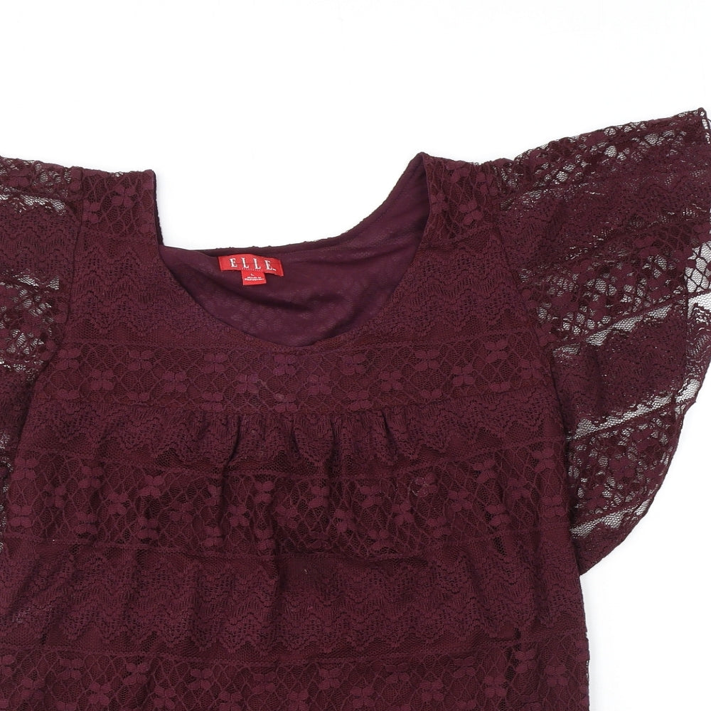 Womens UK Size L ELLE Purple Basic Tank