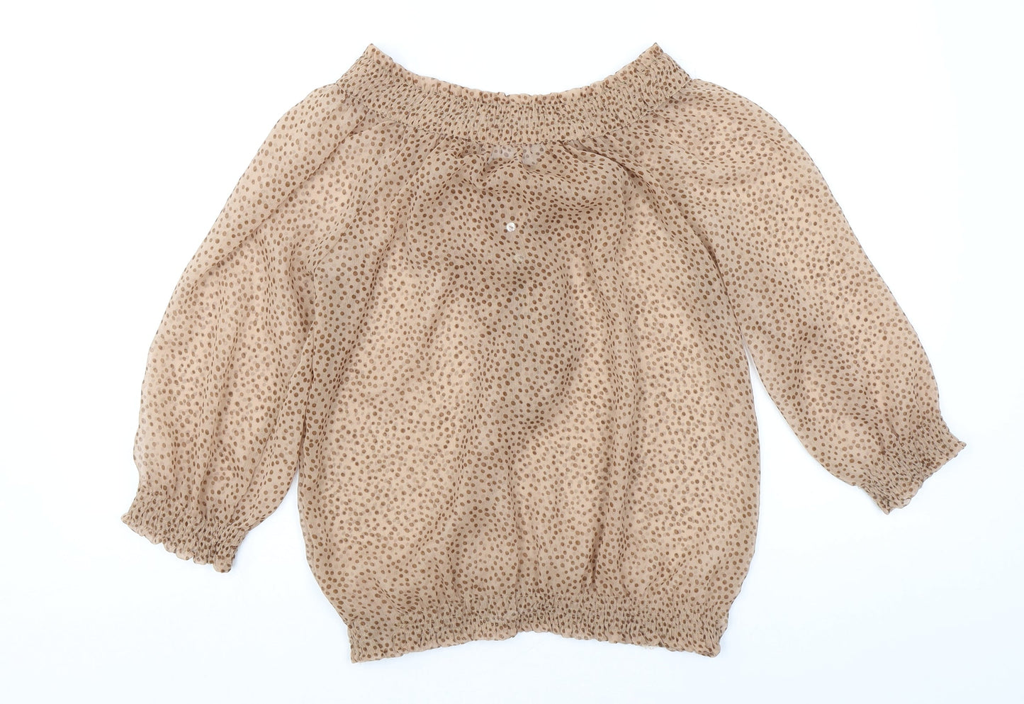 Womens UK Size S Zara Brown Basic Blouse