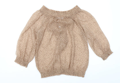 Womens UK Size S Zara Brown Basic Blouse