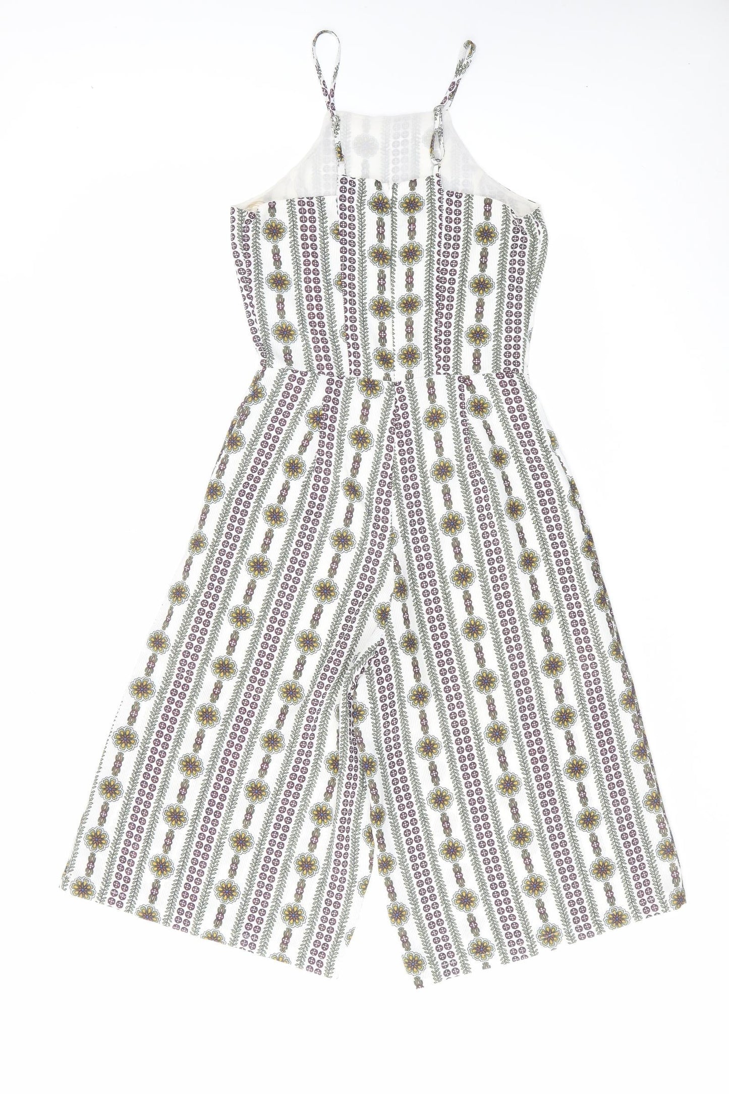 Glamorous Womens Multicoloured Geometric Polyester Jumpsuit One-Piece Size 6 L25 in Zip