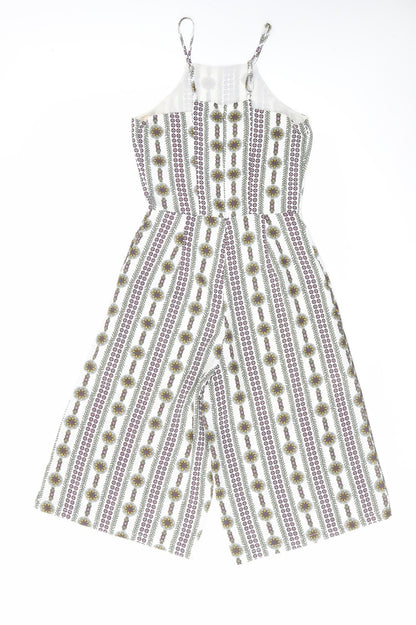 Glamorous Womens Multicoloured Geometric Polyester Jumpsuit One-Piece Size 6 L25 in Zip