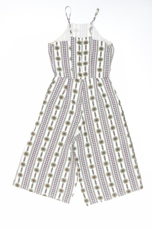 Glamorous Womens Multicoloured Geometric Polyester Jumpsuit One-Piece Size 6 L25 in Zip