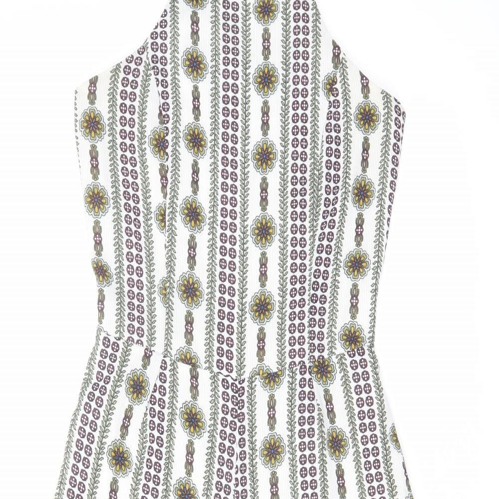 Glamorous Womens Multicoloured Geometric Polyester Jumpsuit One-Piece Size 6 L25 in Zip