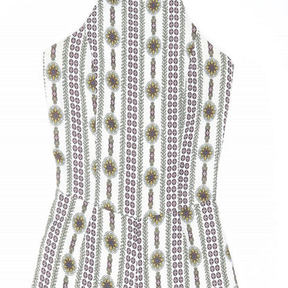 Glamorous Womens Multicoloured Geometric Polyester Jumpsuit One-Piece Size 6 L25 in Zip