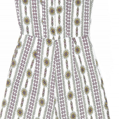 Glamorous Womens Multicoloured Geometric Polyester Jumpsuit One-Piece Size 6 L25 in Zip