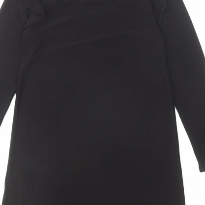 New Look Womens Black Polyester A-Line Size 8 Round Neck Pullover