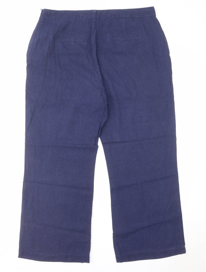 Womens UK Size 16 Label Be Regular Fit  Blue Trousers