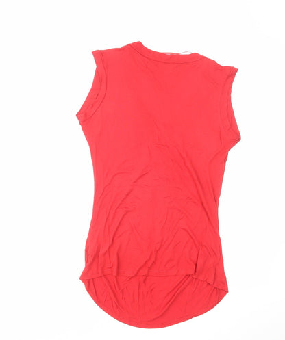 Womens UK Size M Zara Red Basic T-Shirt