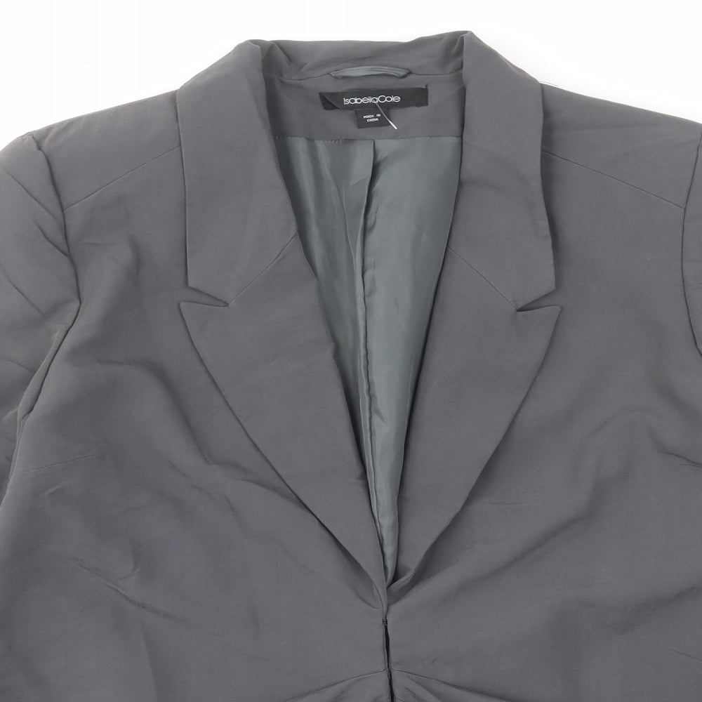 IsabellaCole Womens Grey Jacket Blazer Size 18 Hook & Eye