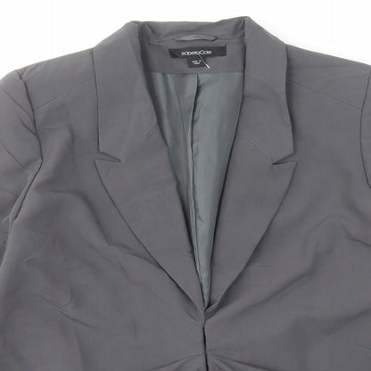 IsabellaCole Womens Grey Jacket Blazer Size 18 Hook & Eye