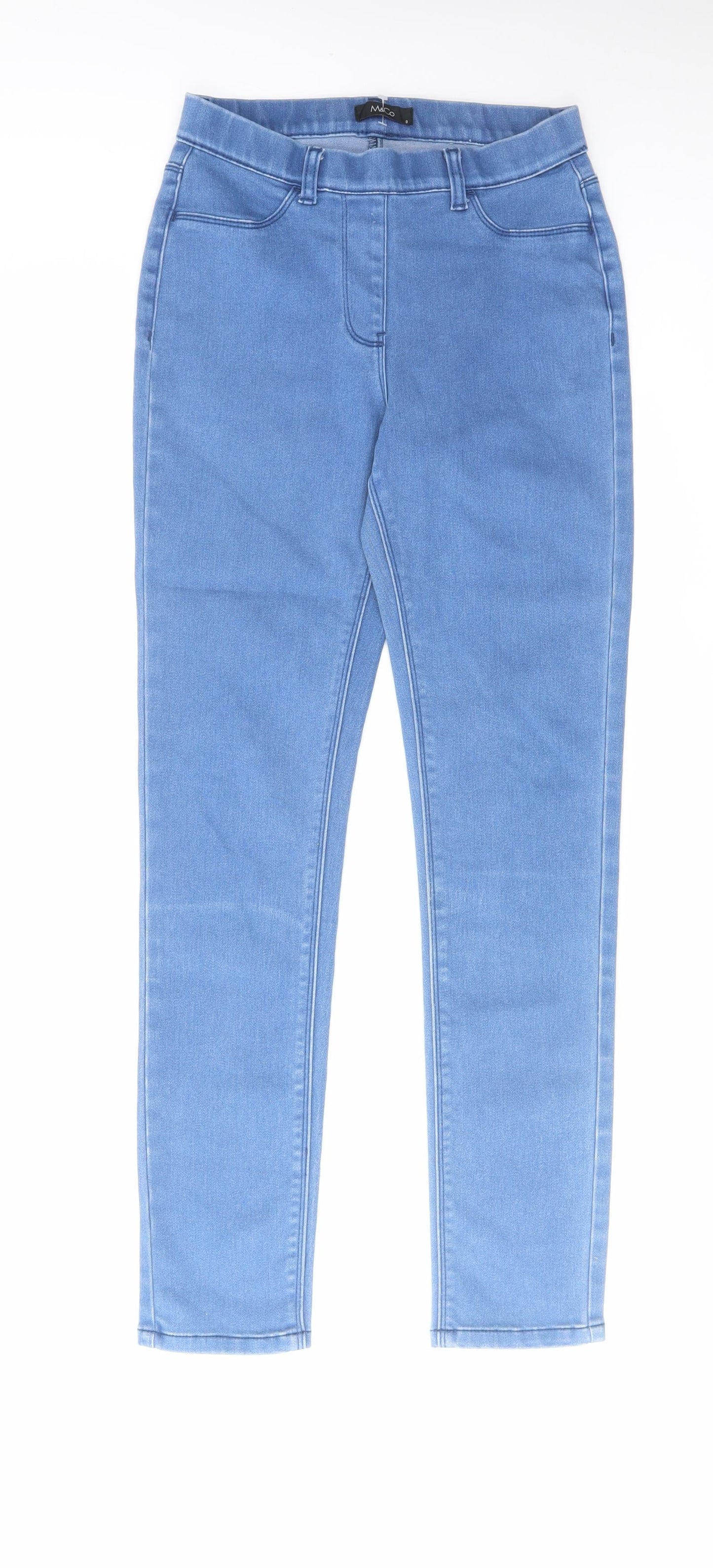 M&Co Womens Blue Cotton Jegging Jeans Size 8 L29 in Regular