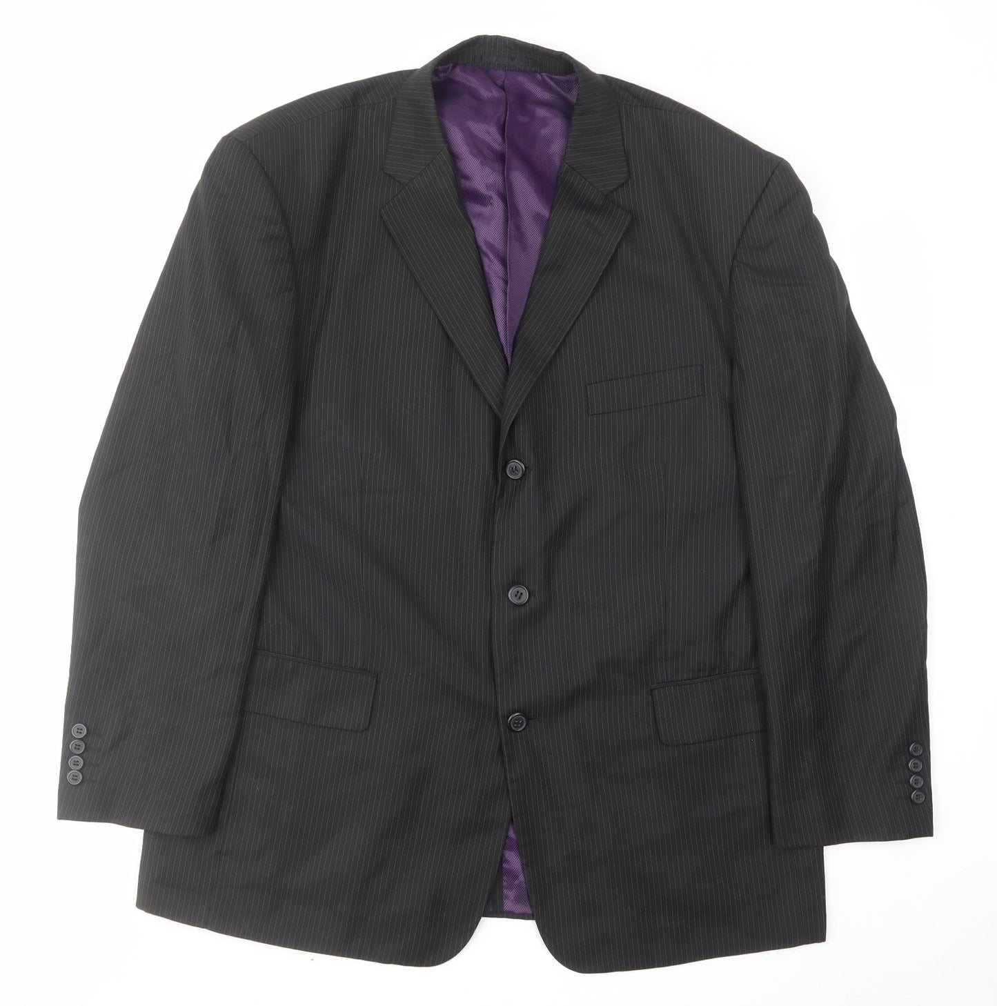 Mens UK Size 46 Pierre Remon Regular Black Suit Jacket