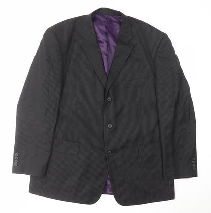 Mens UK Size 46 Pierre Remon Regular Black Suit Jacket