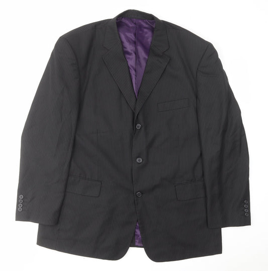Mens UK Size 46 Pierre Remon Regular Black Suit Jacket