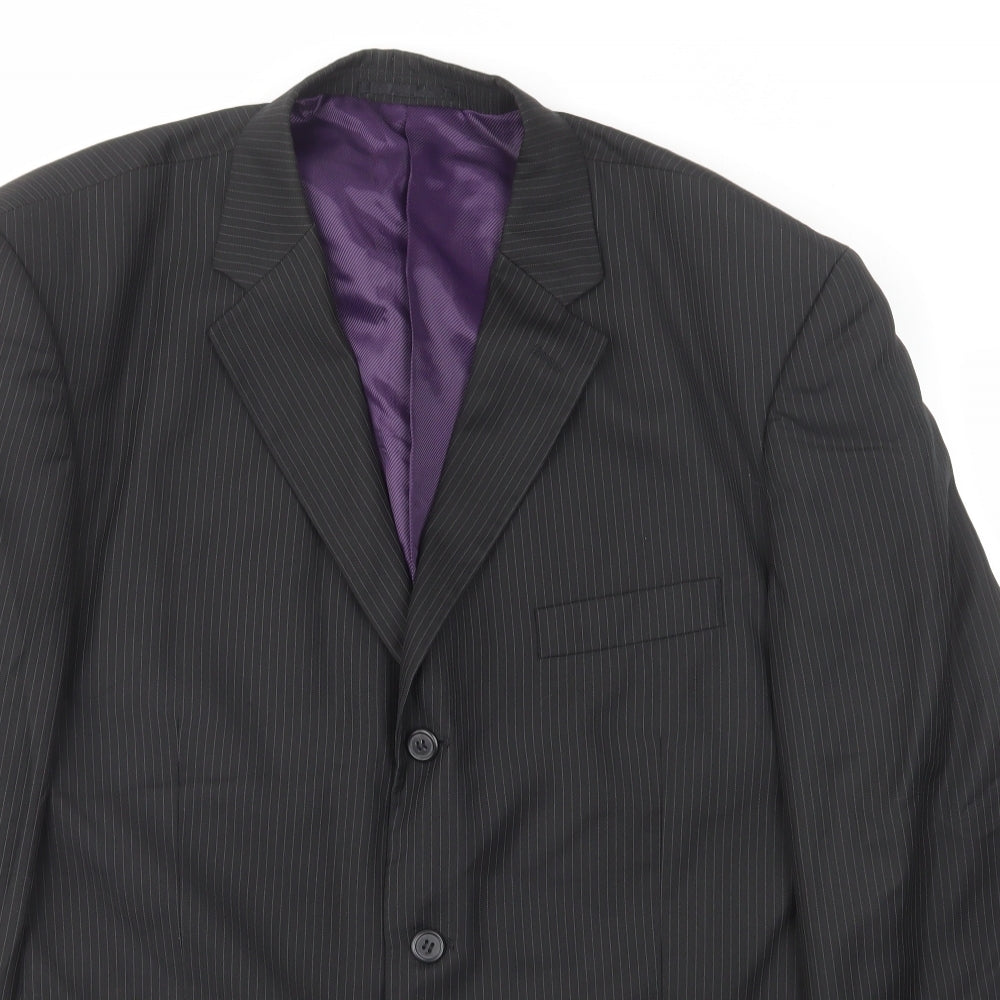 Mens UK Size 46 Pierre Remon Regular Black Suit Jacket