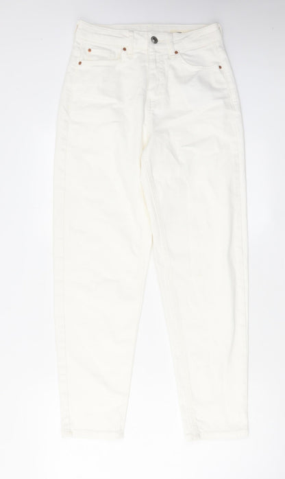 Womens UK Size 8 Marks and Spencer Regular Fit Tapered White Jeans