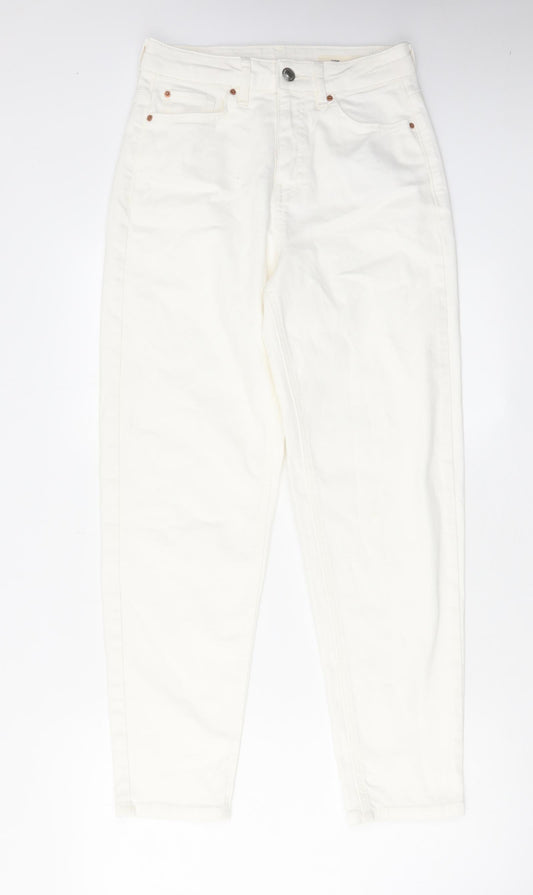 Womens UK Size 8 Marks and Spencer Regular Fit Tapered White Jeans